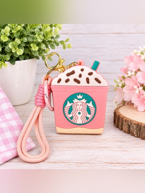 Starbucks Accessories - Starbucks Pink Frappuccino Silicone Key & Coin Pouch with Strap